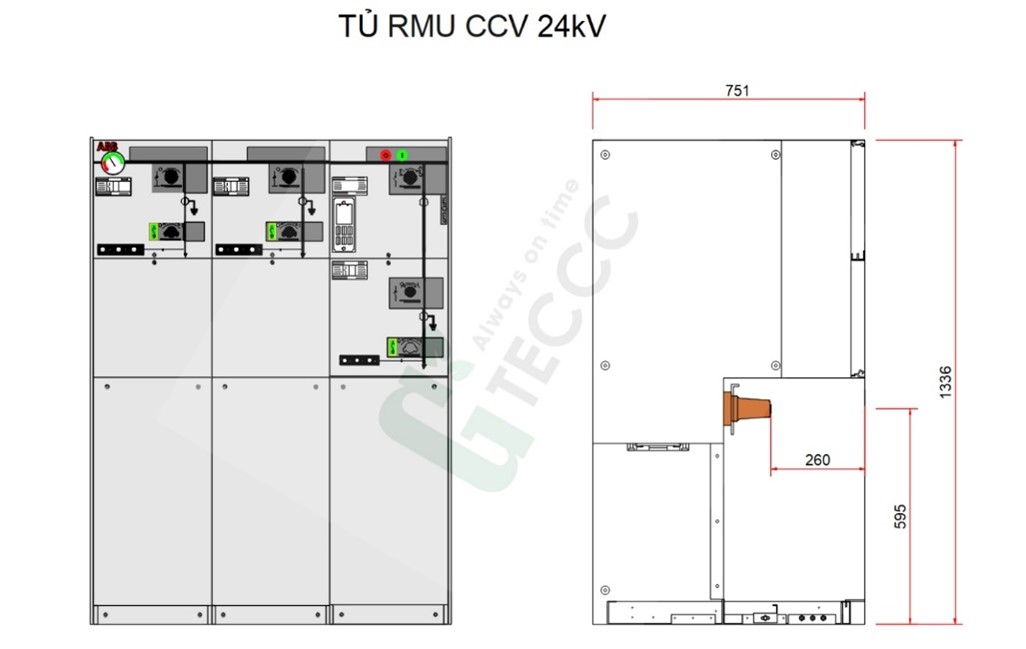 Tủ trung thế 24kV ABB cấu hình CCV